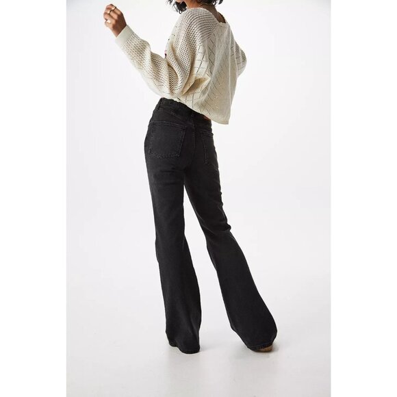 BDG Super High Rise Flare Black Jeans Size 26 NEW NWT - Picture 3 of 5